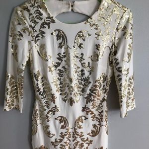 B.Darling White and Gold Dress